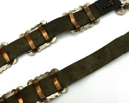 Navajo Concho Belt .925 Silver Hand Stamped Artist Mike Begay C.80's