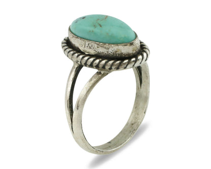 Navajo Ring .925 Silver Arizona Turquoise Native American Artist Handmade C.80's