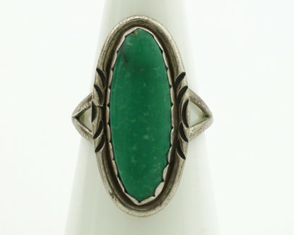 Navajo Ring .925 Silver Kingman Turquoise Native American Artist C.1980's