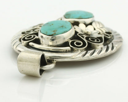 Navajo Necklace .925 Silver Kingman Turquoise Native American C.80's