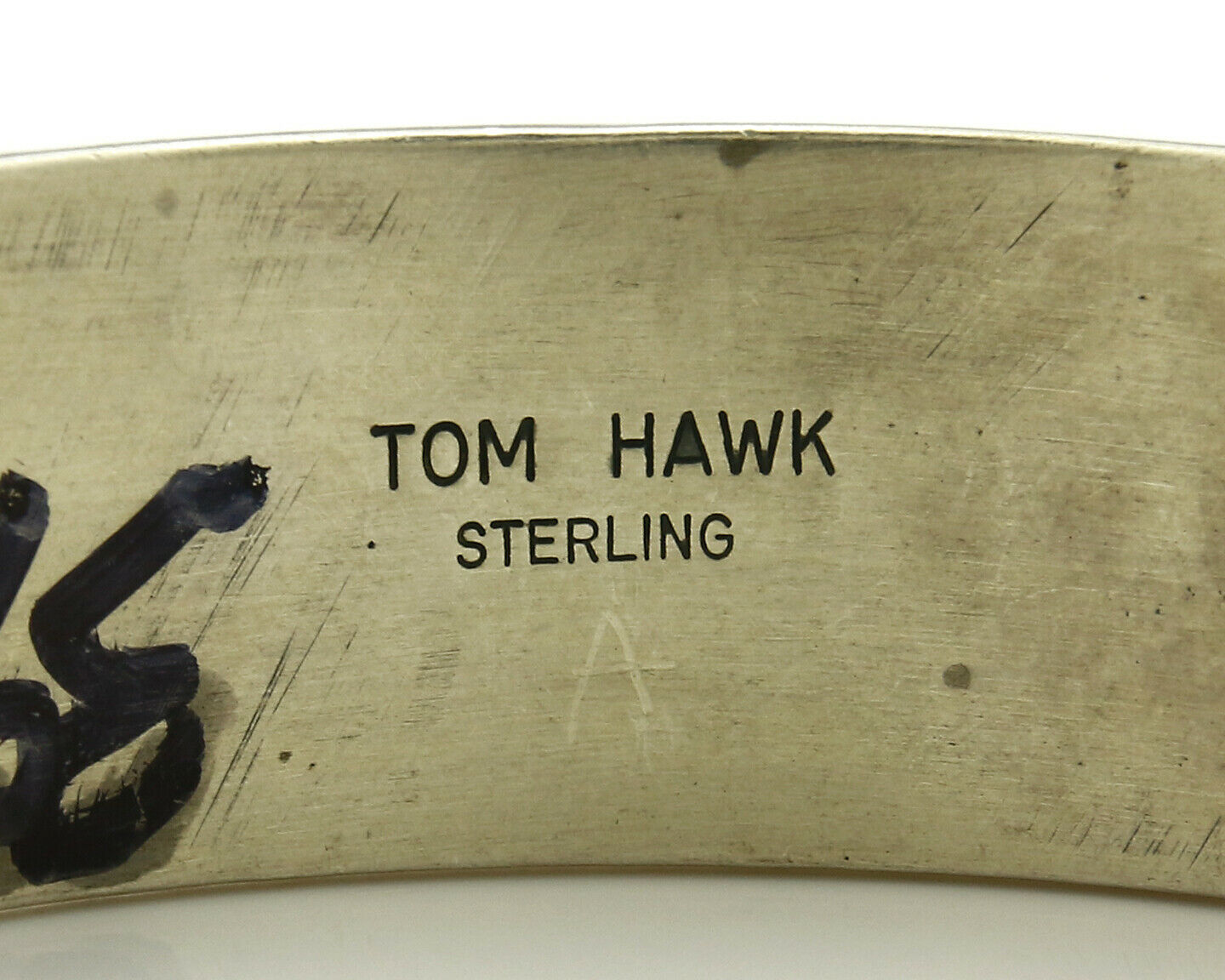 Navajo Bracelet .925 Silver SOLID Handmade Signed Artist Tom Hawk Circa 1980's