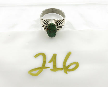 Navajo Ring .925 Silver Kingman Turquoise Artist Signed Apache C.80's