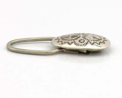 Navajo Key Chain .925 Silver Hand Stamped Native American Artist C.80s