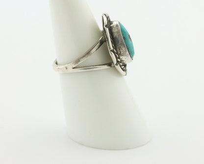 Navajo Handmade Ring .925 Silver Kingman Turquoise Native Artist C.80's