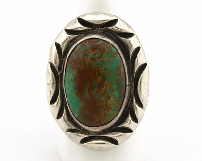 Navajo Ring 925 Silver Kingman Turquoise Native Artist Signed C Montoya C.80's