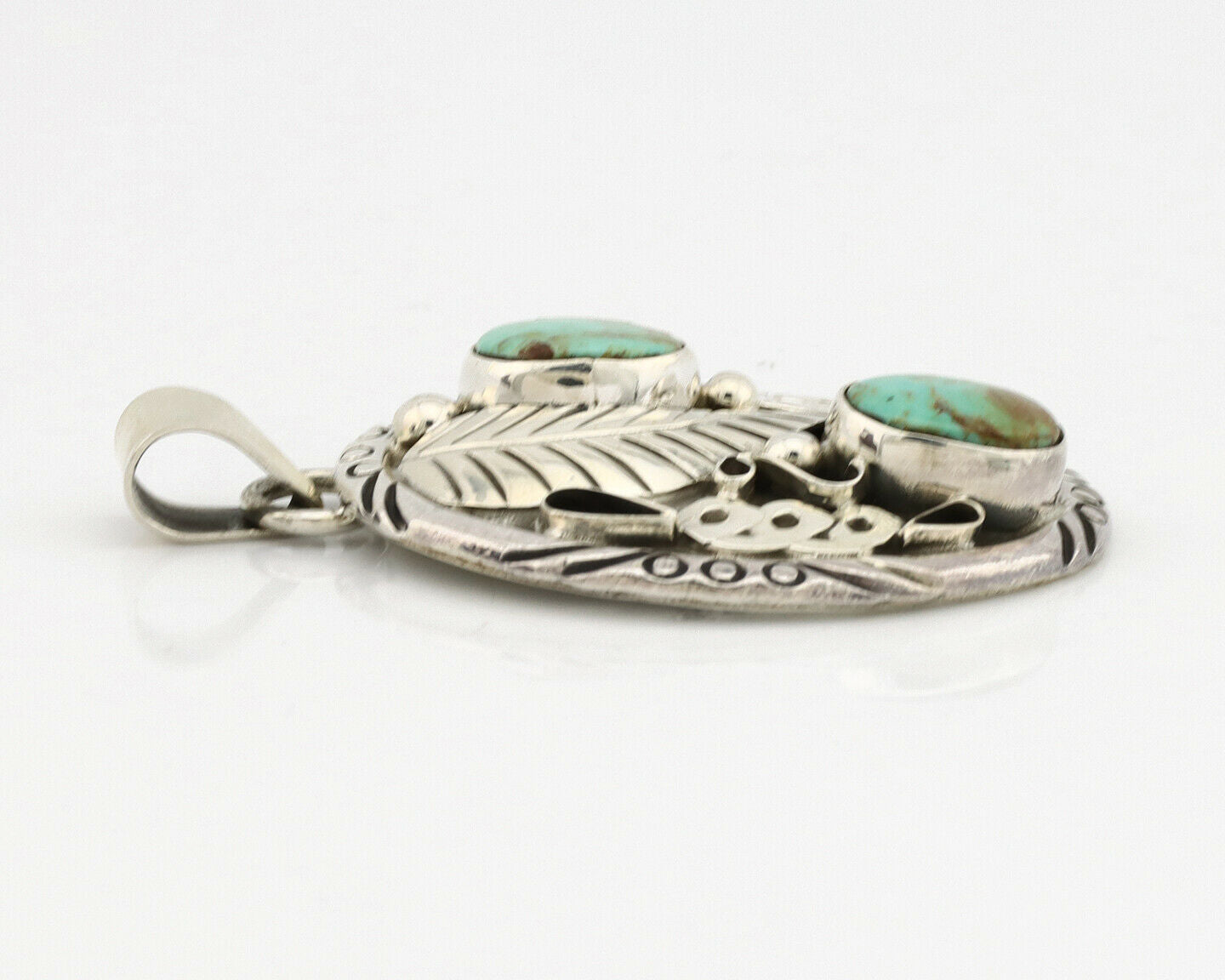 Navajo Necklace .925 Silver Kingman Turquoise Native American C.80's
