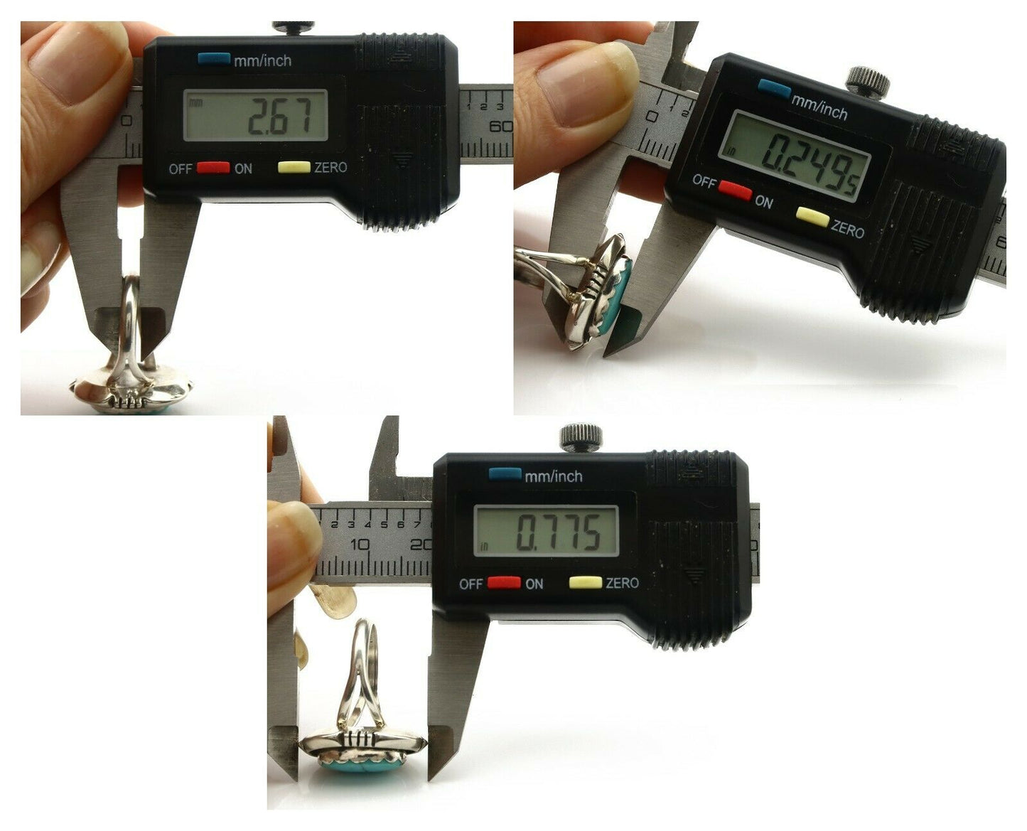 Navajo Ring .925 Silver Kingman Turquoise Handmade Native American Artist C.80's