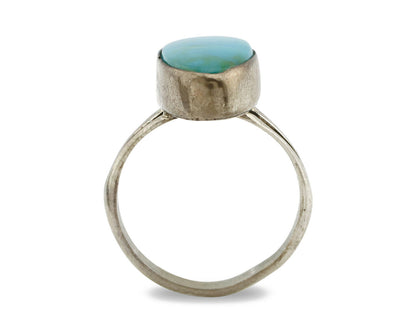 Navajo Ring .925 Silver Arizona Turquoise Native American Artist C80s