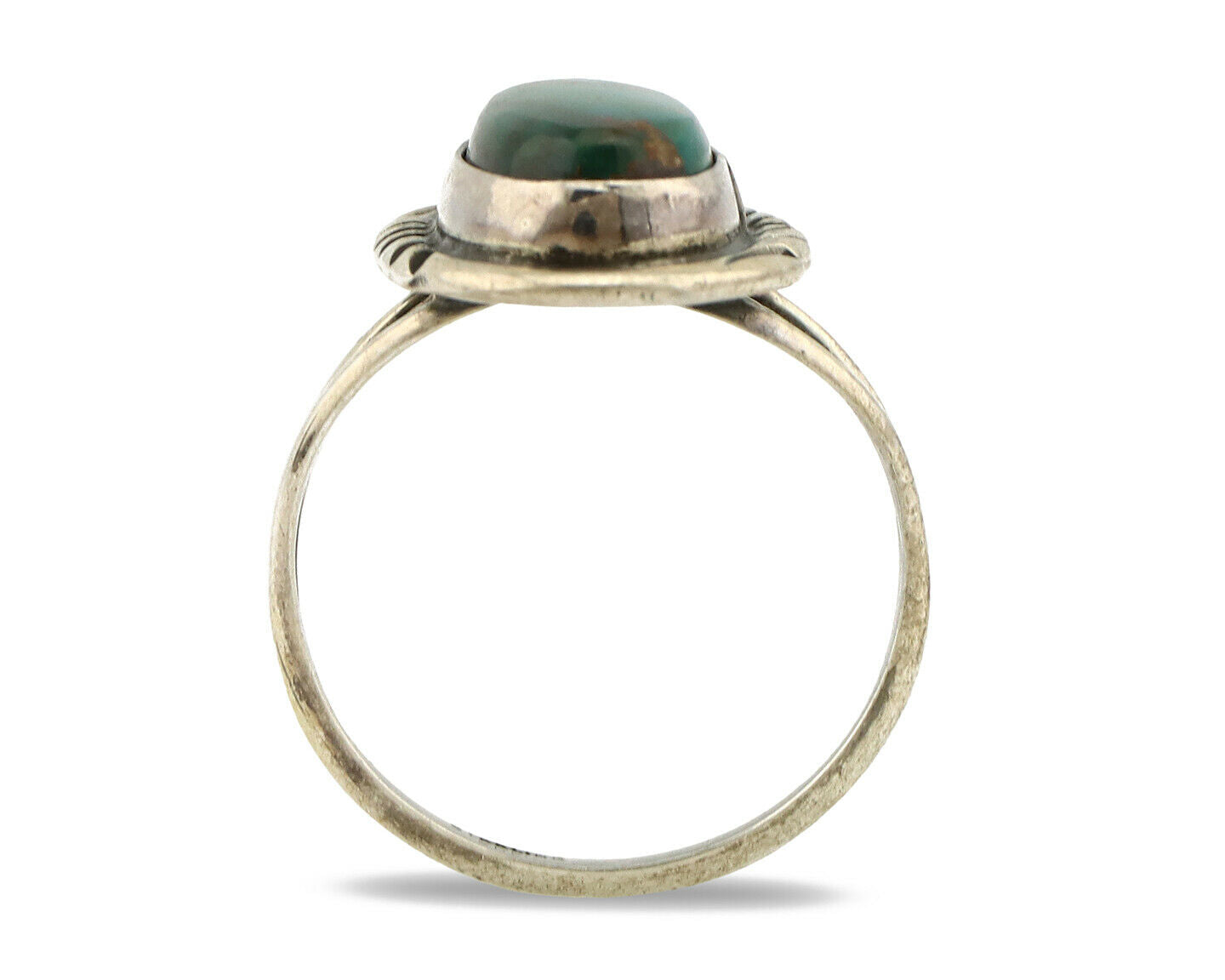 Navajo Ring .925 Silver Royston Turquoise Native American Artist C.1980's