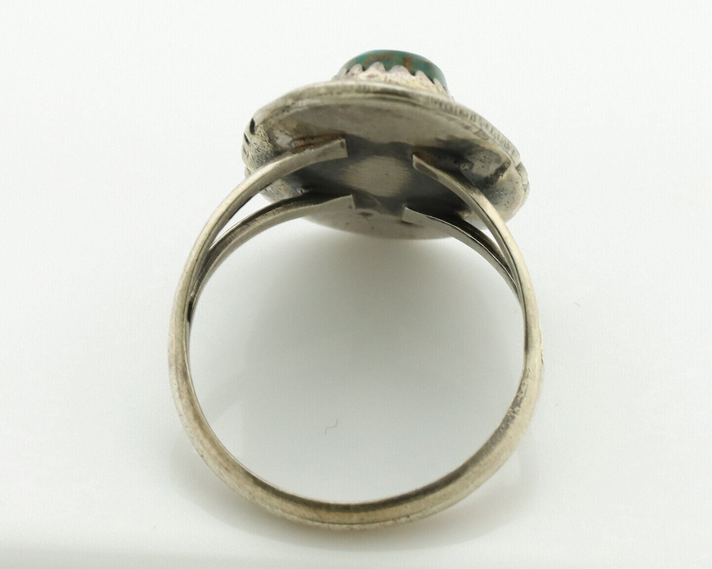 Navajo Ring .925 Silver Turquoise Mountain Native American Artist C.1980's