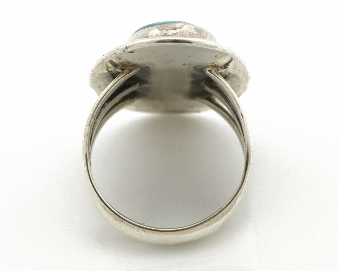 Navajo Ring .925 Silver Kingman Turquoise Native American Artist C.80's