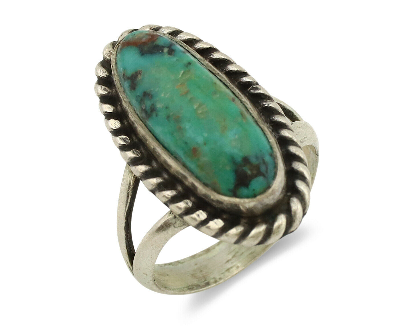 Navajo Ring .925 Silver Nevada Turquoise Artist Native American C.1980's