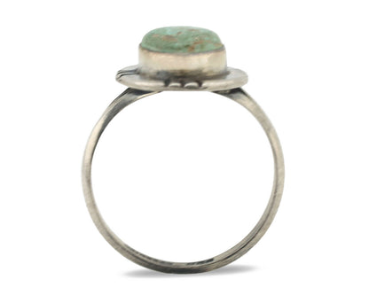 Navajo Ring .925 Silver Natural Mined Turquoise Native Artist Signed C.80's