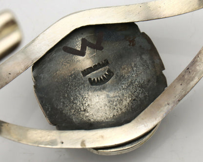 Navajo Bracelet .925 Silver Royston Turquoise Signed Apache Manufacturing C.80's