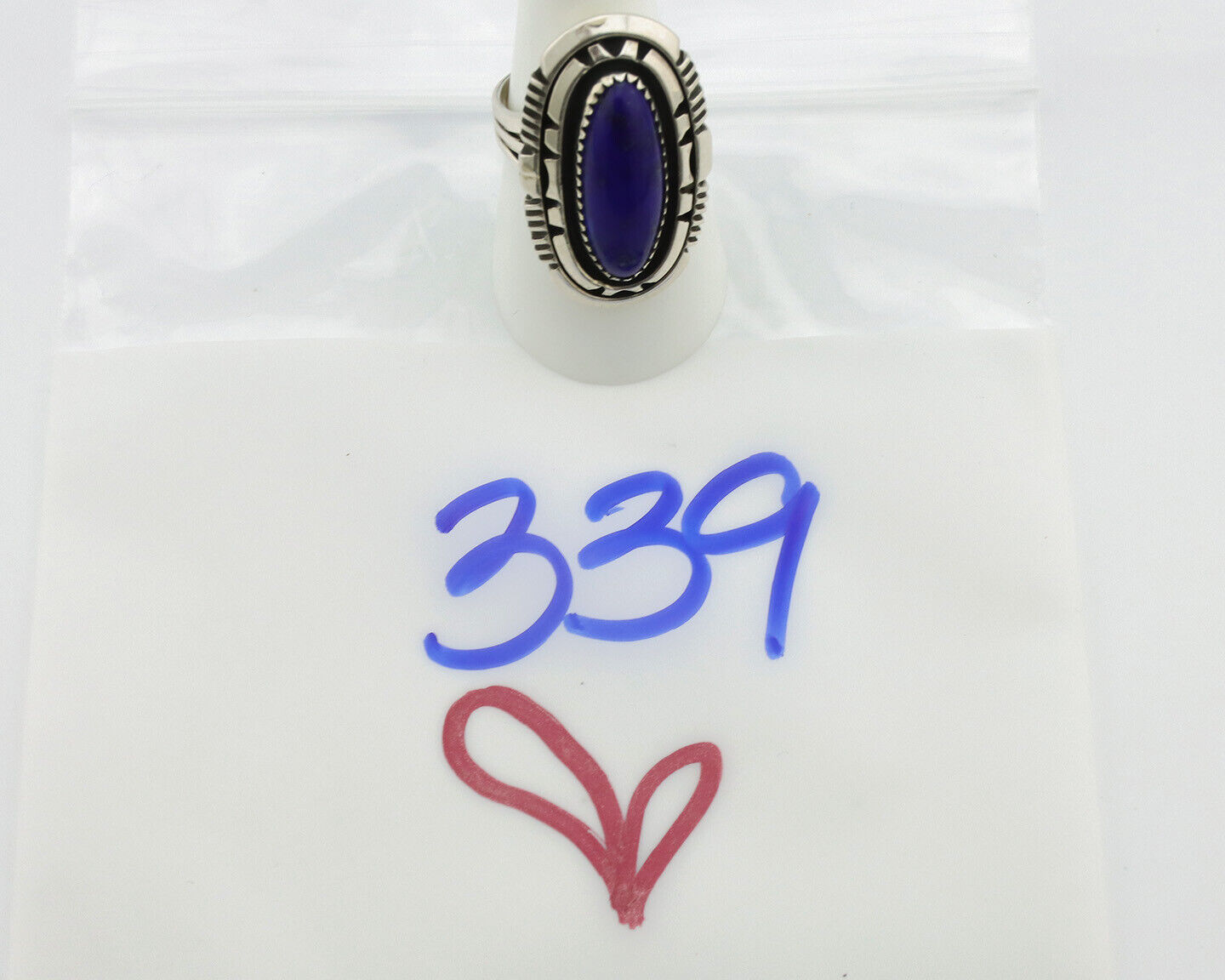 Navajo Ring 925 Silver Natural Lapis Lazuli Artist Signed William Denetdale C80s