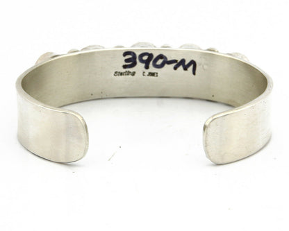 Navajo Bracelet .925 Silver Natural Turquoise Signed C Jones C.80's