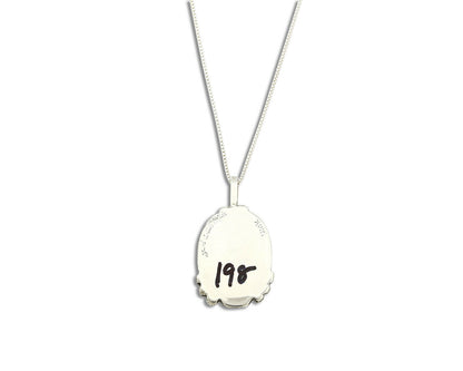 Women's Zuni Pendant .925 Silver Gemstone Signed Joseph Calabaza Necklace