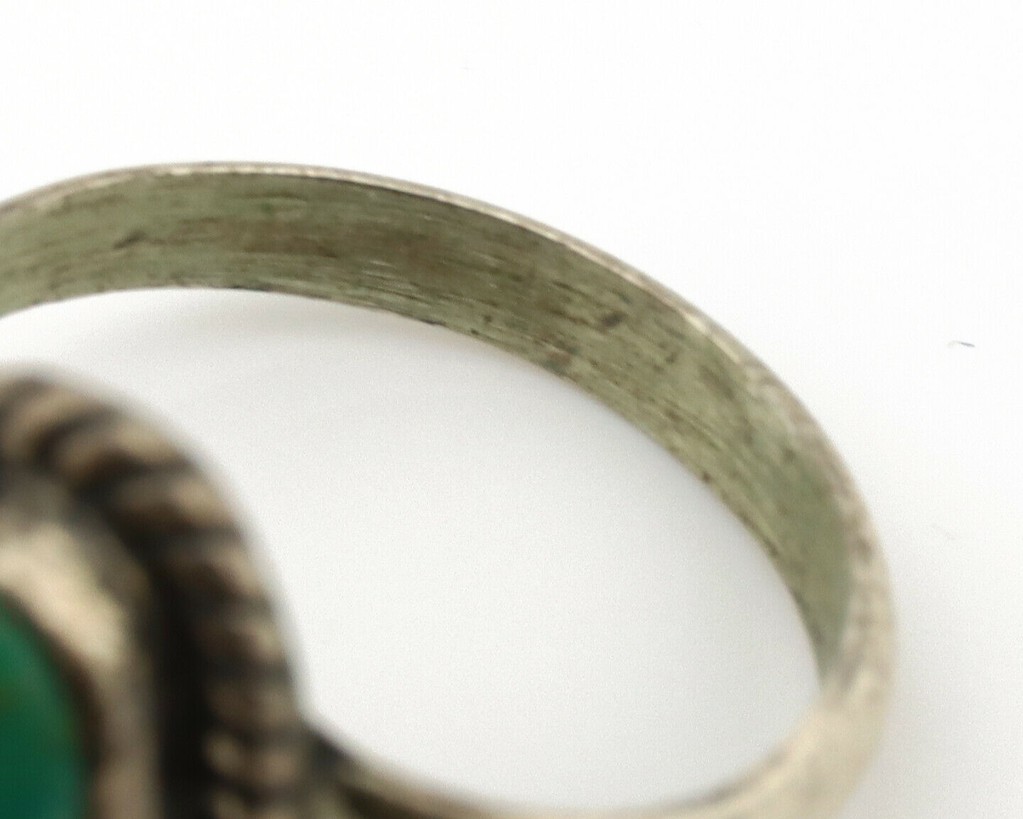 Navajo Ring .925 Silver Kingman Turquoise Native American Artist C.1980's