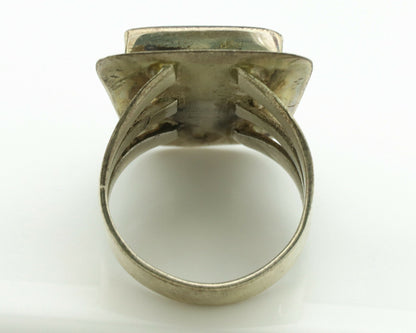 Navajo Ring .925 Silver Kingman Turquoise Artist Signed DW C.1980's