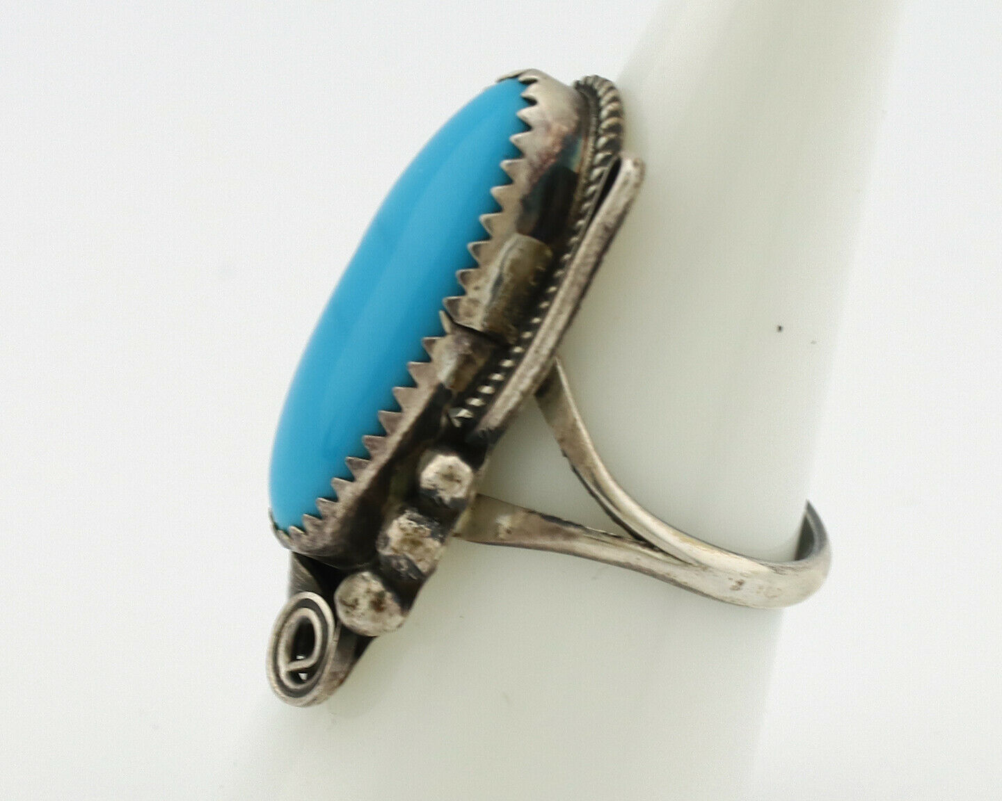 Navajo Ring .925 Silver Green Southwest Turquoise Native Artist C.80's