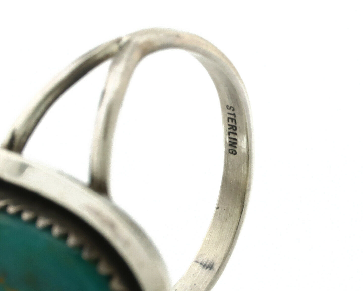 Navajo Ring .925 Silver Blue Turquoise Native American Artist Handmade C.80's