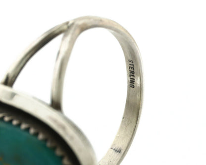 Navajo Ring .925 Silver Blue Turquoise Native American Artist Handmade C.80's