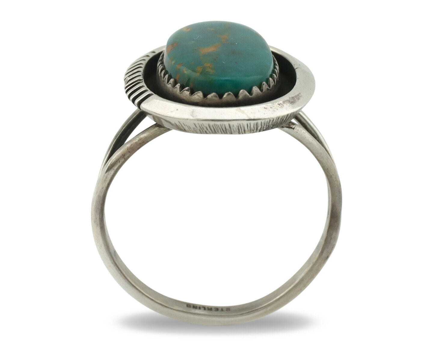 Navajo Ring .925 Silver Blue Turquoise Native American Artist Handmade C.80's