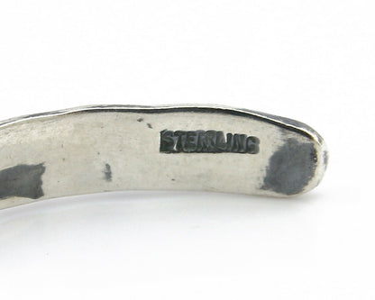 Navajo Bracelet .925 Silver Hand Stamped Arrow Head Artist I Montoya C.80's