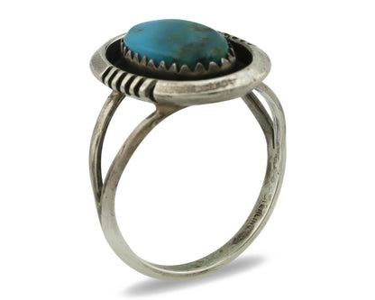 Navajo Ring .925 Silver Arizona Turquoise Native American Artist Handmade C.80's