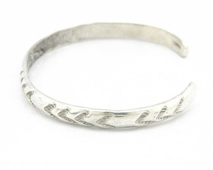 Navajo Bracelet .925 Silver Hand Stamped Arrow Head Artist I Montoya C.80's