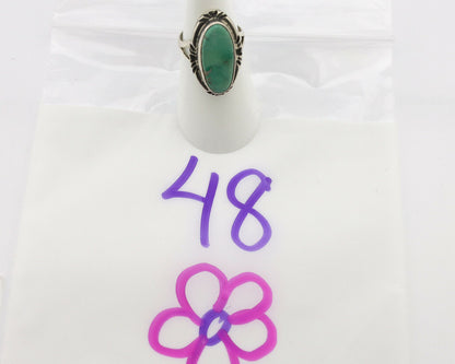 Navajo Ring .925 Silver Kingman Turquoise Native Artist Signed C.80's