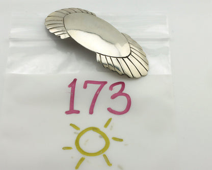 Navajo Hair Clip Barrette .925 Silver Hand Stamped Artist Signed C Montoya C80s