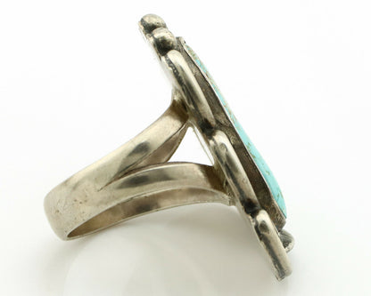 Navajo Ring .925 Silver Blue Turquoise Native American Artist C.80's