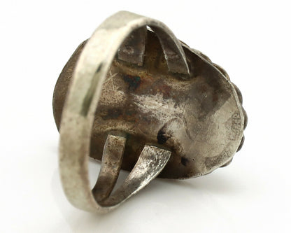 Navajo Ring .925 Silver Kingman Turquoise Native American Artist C.1980's