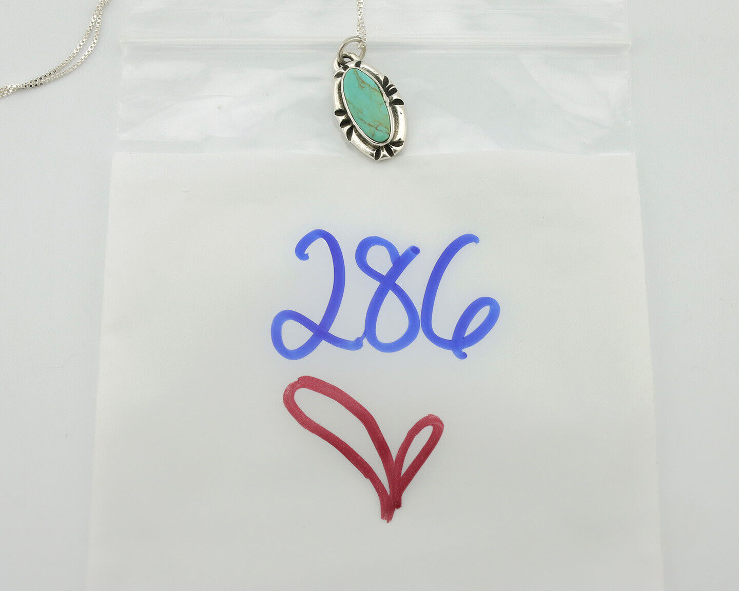 Navajo Necklace .925 Silver Arizona Turquoise Signed Gecko C.1980's