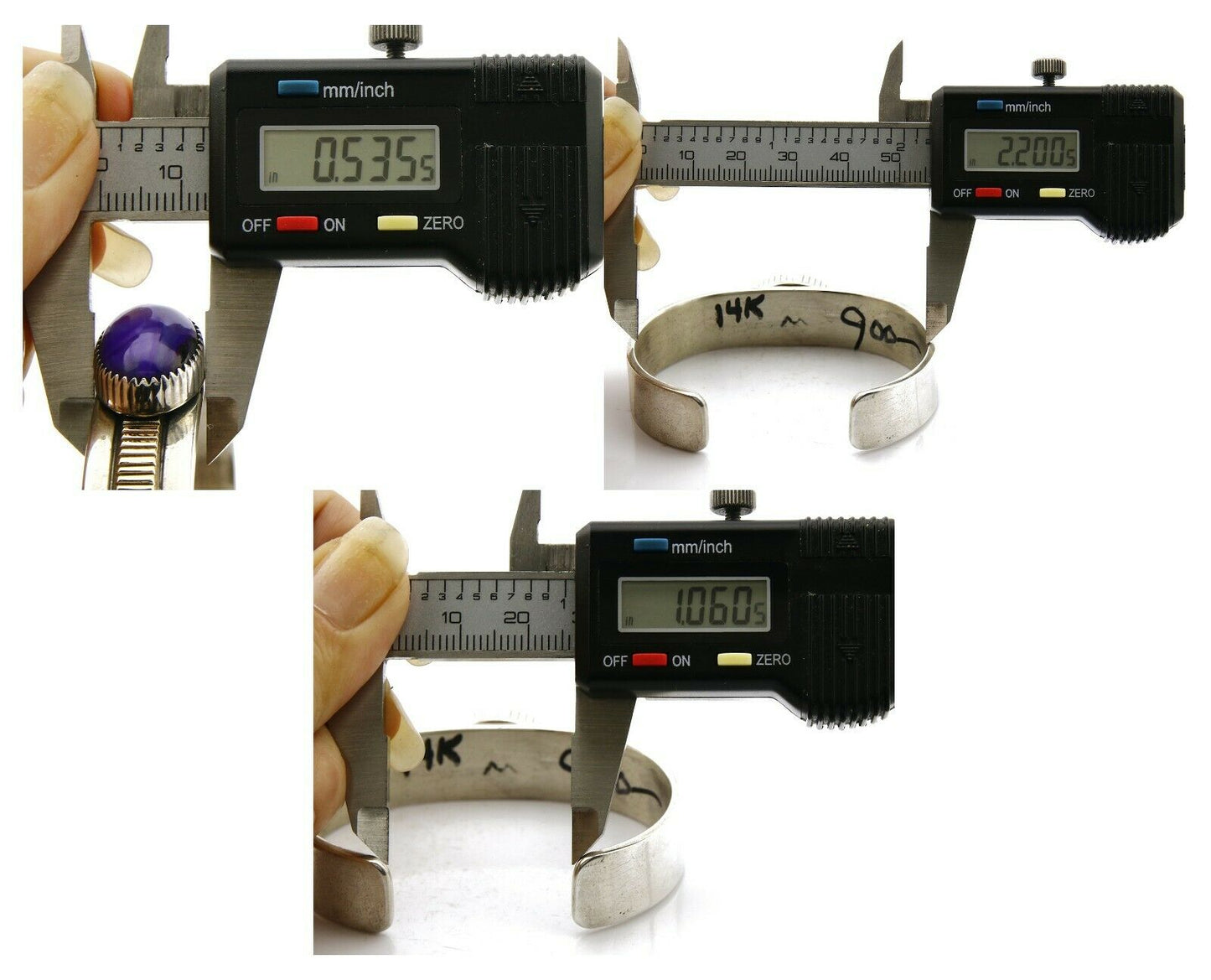 Women's Navajo William Denetdale Bracelet .925 Silver & 14k Gold C.1980's