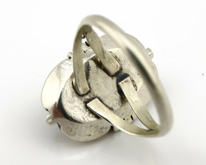 Navajo Ring .925 Silver Kingman Turquoise Artist Signed Apache C.80's