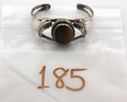 Navajo Bracelet .925 Silver SOLID Silver Tiger Eye Artist Native American C.75