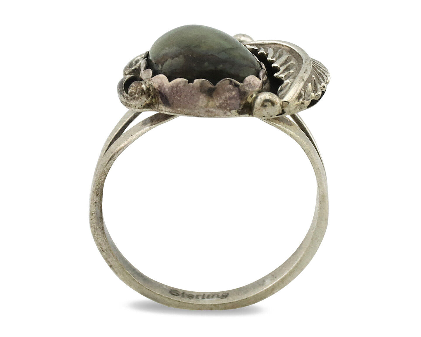 Navajo Ring .925 Silver Damale Turquoise Handmade Native American Artist C.1980s