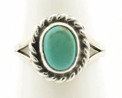 Navajo Ring .925 Silver Kingman Turquoise Artist Signed Gecko C.90's