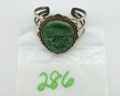 Navajo Bracelet 925 Silver Gem Grade Natural Azurite Native American Artist C80s