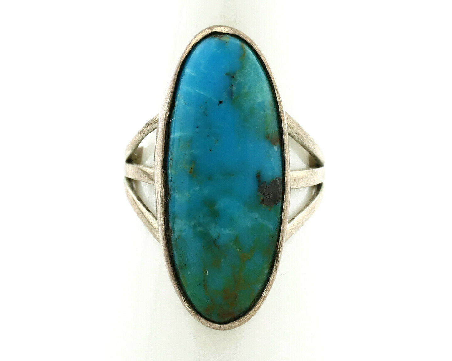Navajo Ring .925 Silver Nevada Turquoise Native American Artist C.80's