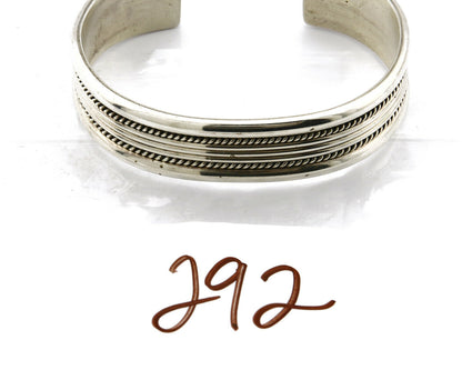 Women's Navajo Bracelet .925 Silver Hand Stamped Cuff Signed TAHE C.1980's