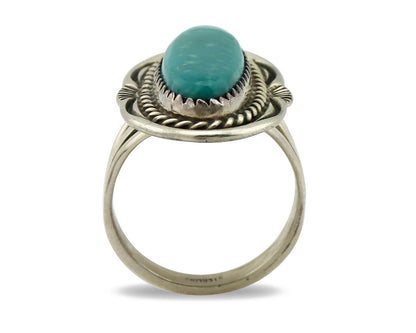Navajo Ring 925 Silver Turquoise Mountain Artist Signed M Begay C.80's