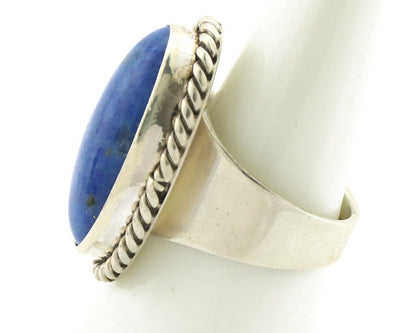 Navajo Ring 925 Silver Natural Lapis Artist Signed Wilbur Musket Jr C.80's