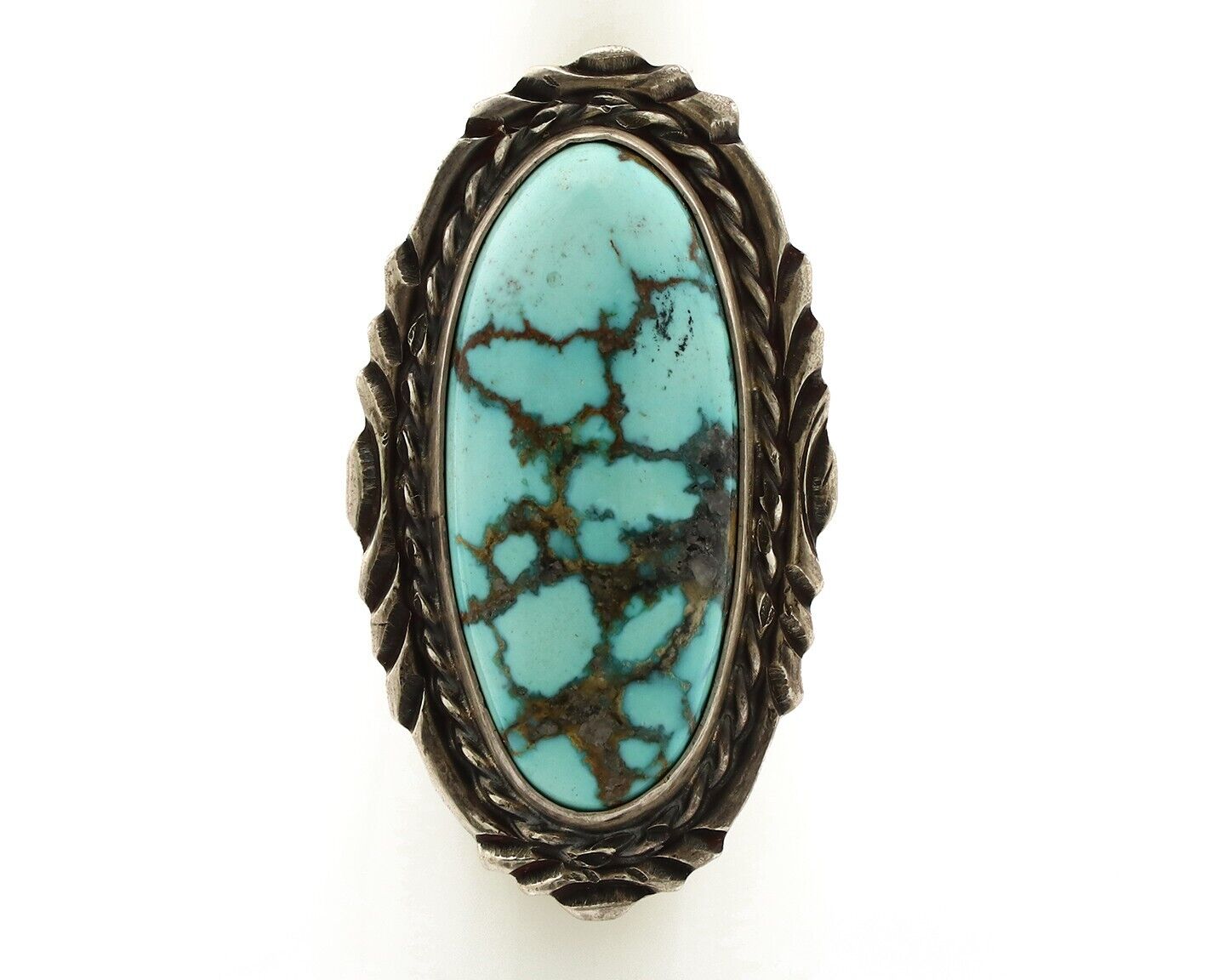 Navajo Ring 925 Silver Blue Spiderweb Artist Signed Billy Eagle C.80s
