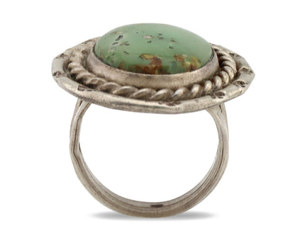 Navajo Ring .925 Silver Green Turquoise Native Artist C.80's