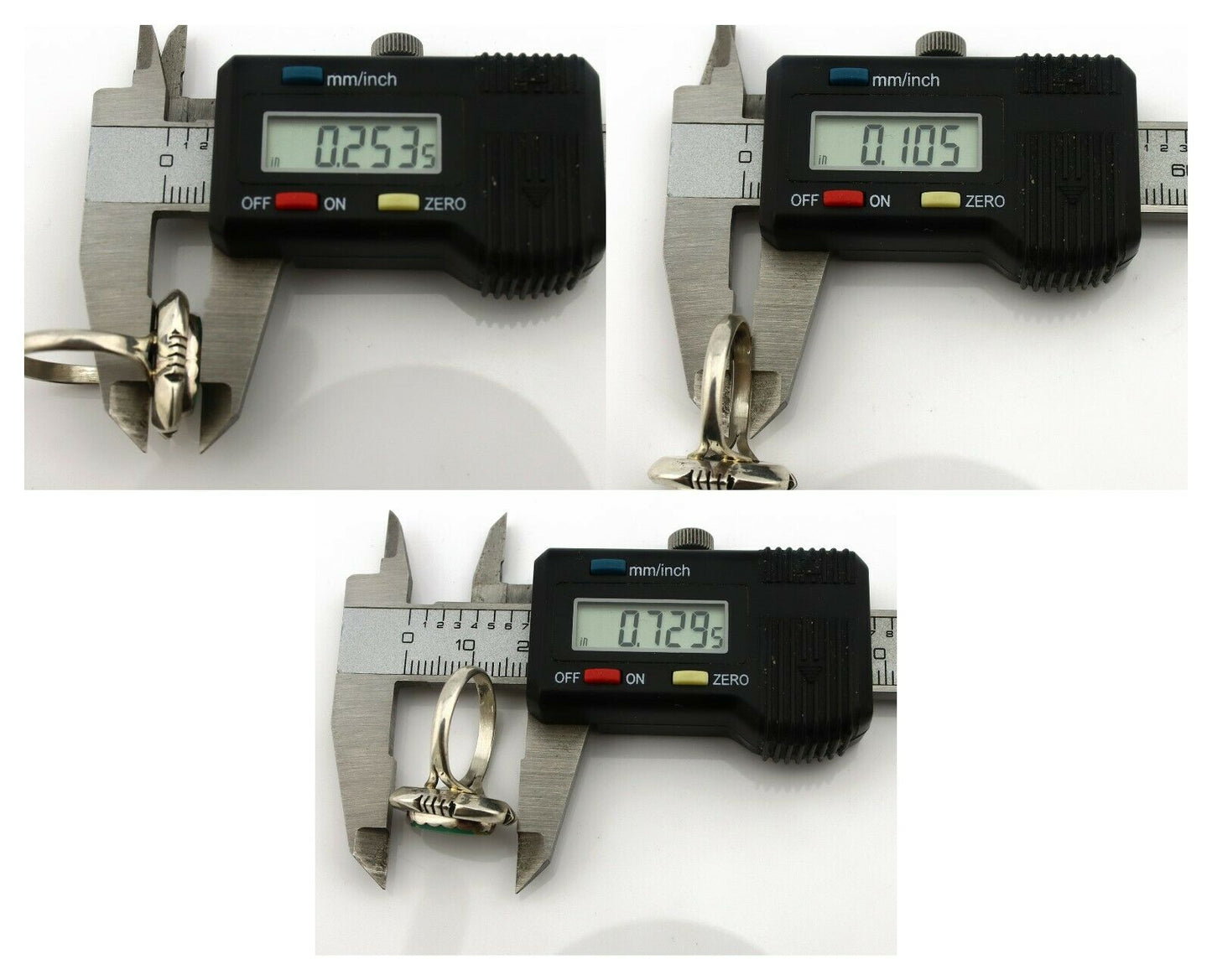 Navajo Ring .925 Silver Kingman Turquoise Handmade Native American Artist C.80's