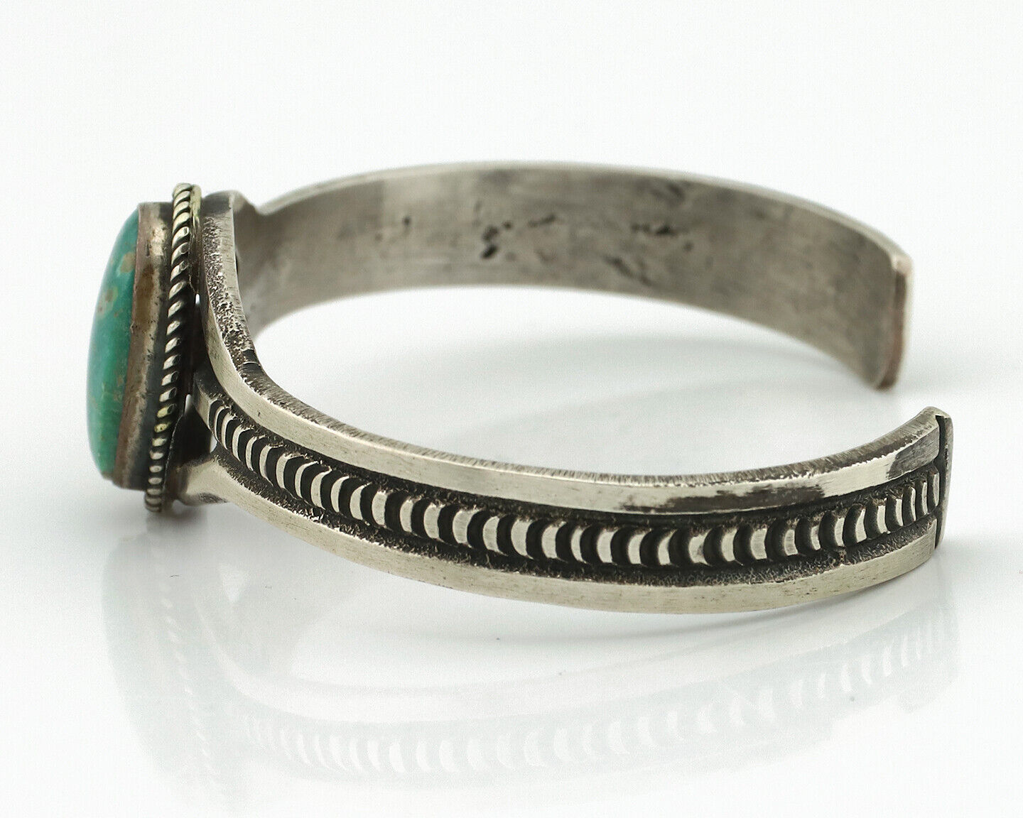 Women's Navajo .925 Silver Arizona Turquoise Artist Signed AL C.80's