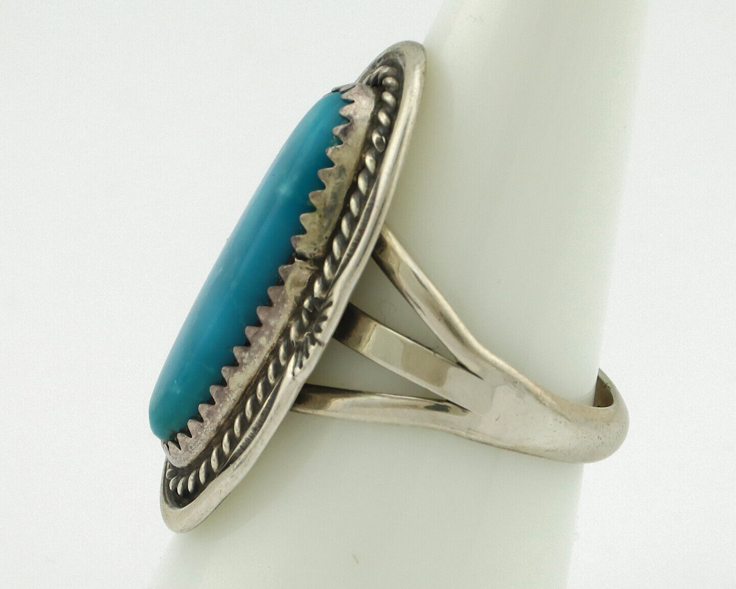 Navajo Ring 925 Silver Southwest Blue Turquoise Artist Signed Begay C.80's